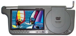Metra SunVisor with 7"Monitor & DVD Player -Grey,Passenger Side